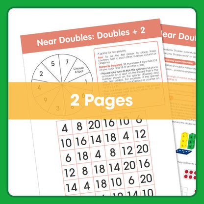 Edx Education Board Games Near Doubles: Doubles +2– Grade 1 to 3