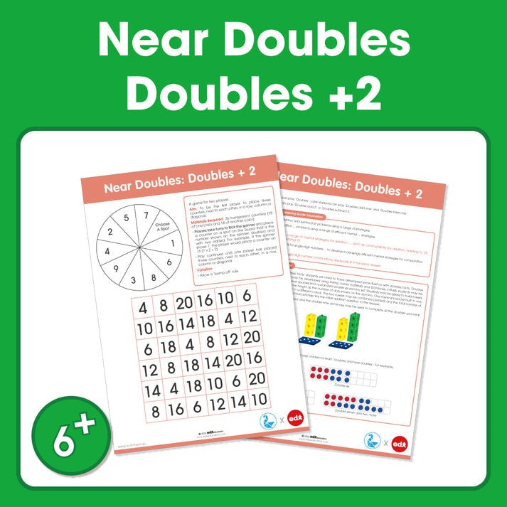 Edx Education Board Games Near Doubles: Doubles +2– Grade 1 to 3