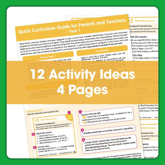 Year 1 - Simplified Curriculum Guide for Parents & Teachers - Shopedx